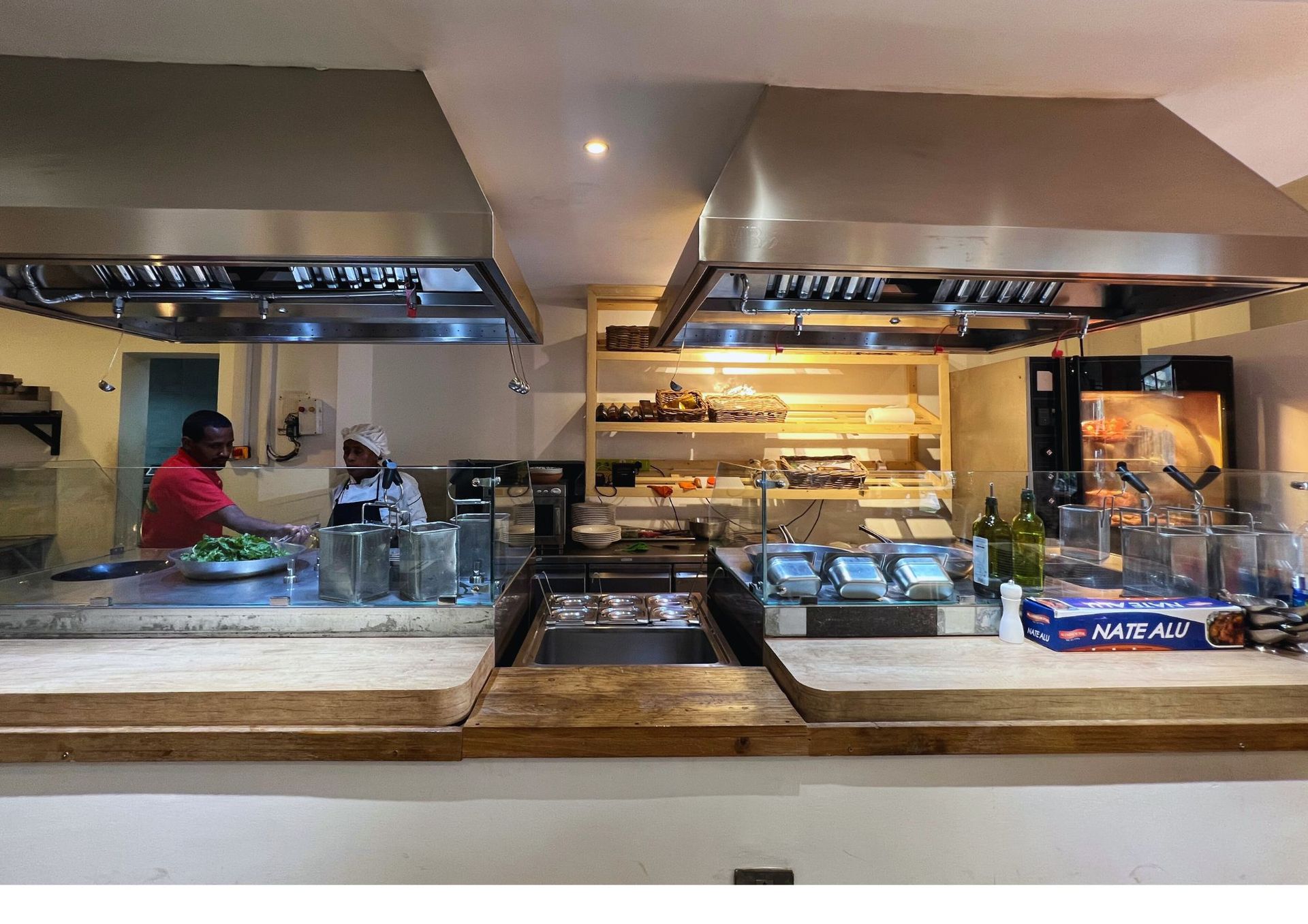 Coffee open kitchen great service